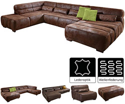 Cavadore-Wohnlandschaft-Scoutano,-XXL-Sofalandschaft-in-U-Form-im-Industrial-Design,-363-x-76-x-227-cm,-Lederoptik-braun